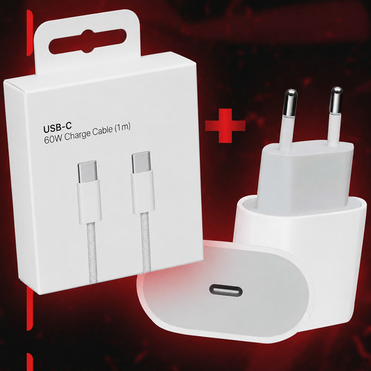 Przewód USB-C–USB-C (1 m) + Zasilacz USB-C (20 W)